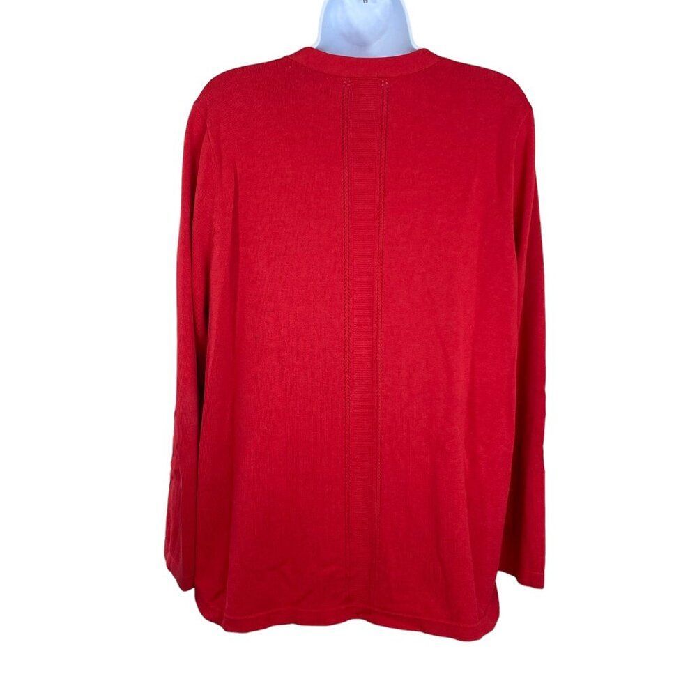 Talbots Womens Button Up Cardigan Sweater | XLP | Red | Granny Holidays - Picture 2 of 10